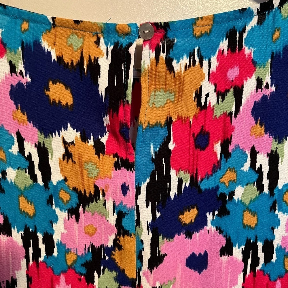 Adyson Parker Vibrant Mixed Print Floral Peplum Tank Top Blouse Multi Size Small - Picture 6 of 9